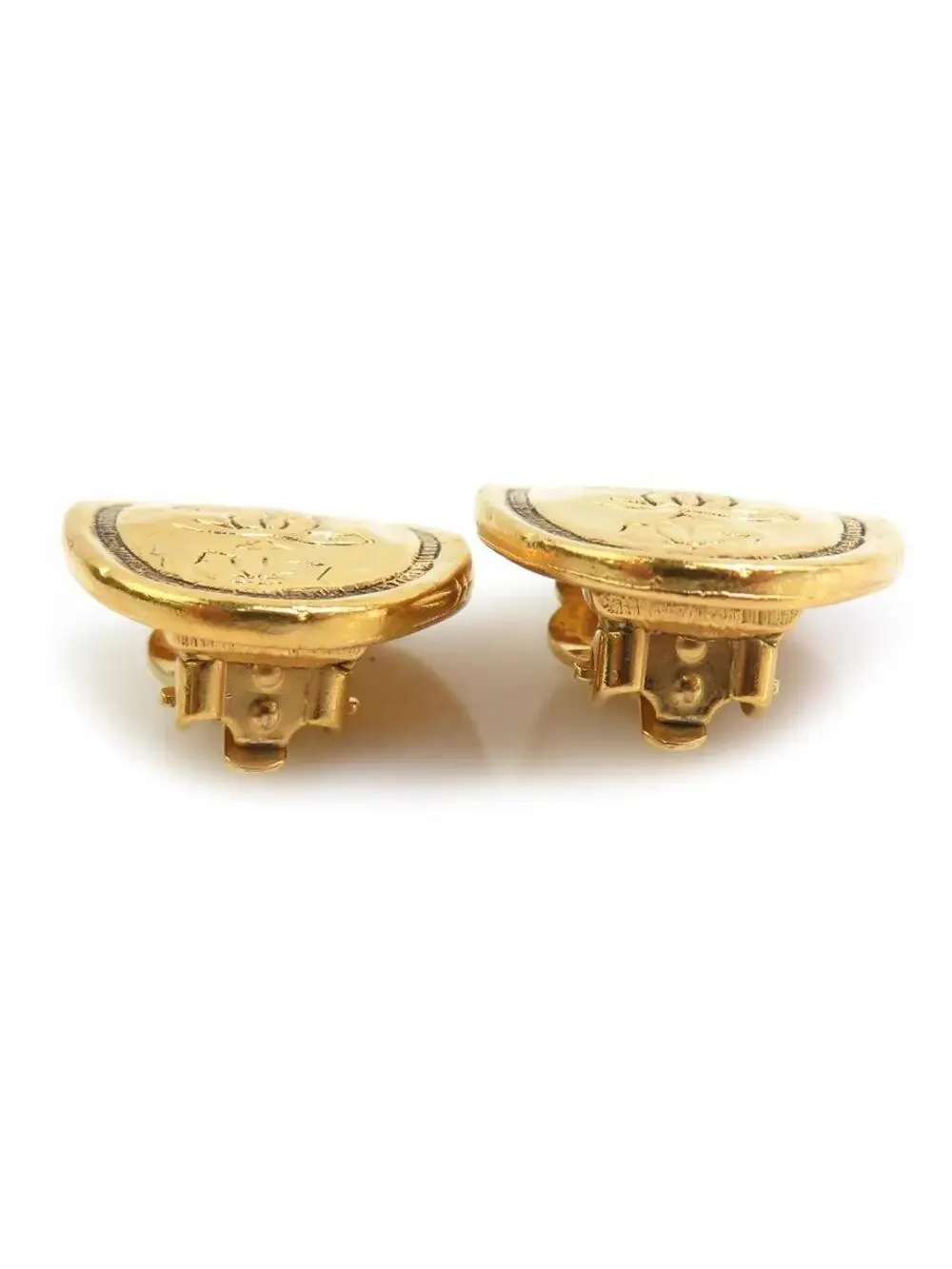 Auth Chanel Cc Logo Earrings Gold Metal #294129C32B